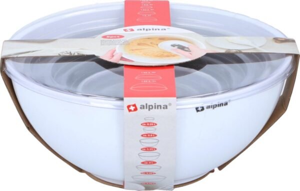 Alpina Beslagkom Mengkommen Set van 6 Stuks Bakspullen Grijs - Afbeelding 4