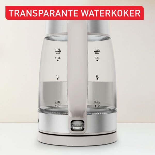 Tefal KI605B Glazen Waterkoker 1.7L 2200W Grijs/RVS - Afbeelding 4