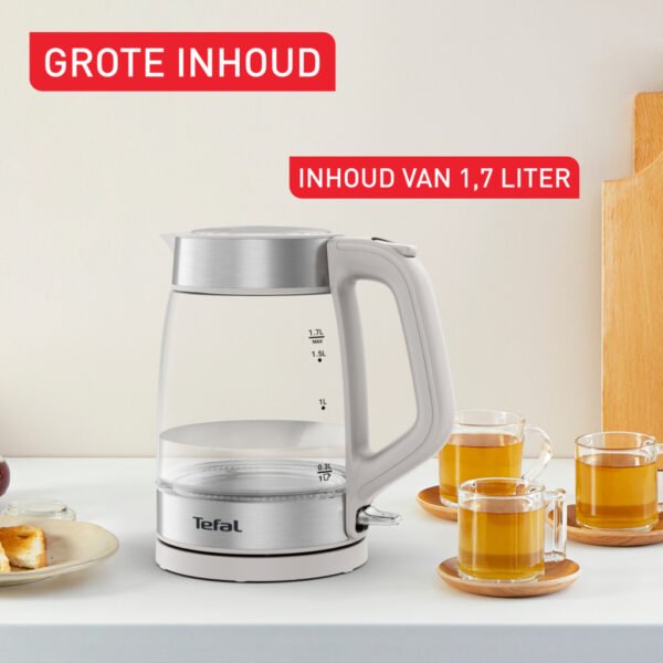 Tefal KI605B Glazen Waterkoker 1.7L 2200W Grijs/RVS - Afbeelding 5
