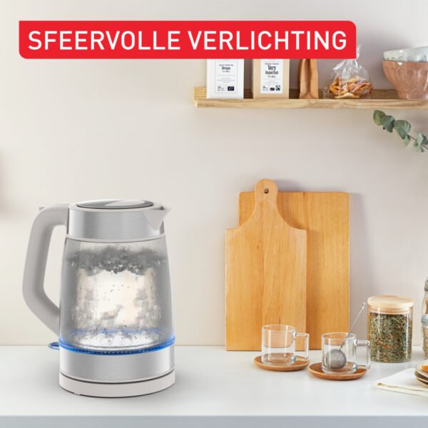 Tefal KI605B Glazen Waterkoker 1.7L 2200W Grijs/RVS - Afbeelding 8