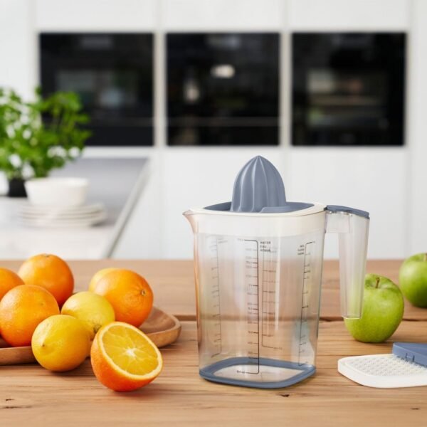 Rotho Loft Multipurpose Maatbeker + Citruspers 1.5L Horizon Blauw/Transparant - Afbeelding 2