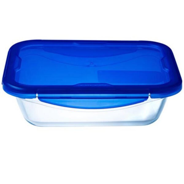 Pyrex Cook & Go Glazen Ovenschaal + Deksel 24x18x6 cm Transparant/Blauw - Afbeelding 2