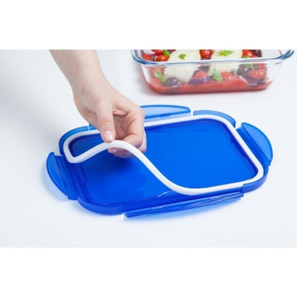 Pyrex Cook & Go Glazen Ovenschaal + Deksel 24x18x6 cm Transparant/Blauw - Afbeelding 4