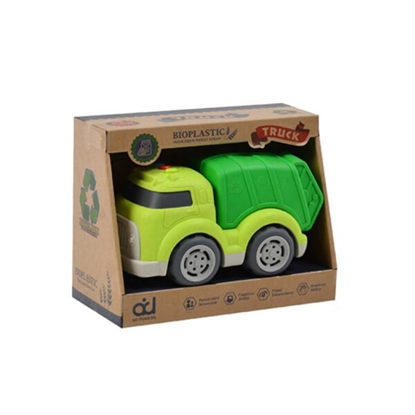 Bioplastic Vuilniswagen 18 cm Groen - Afbeelding 3