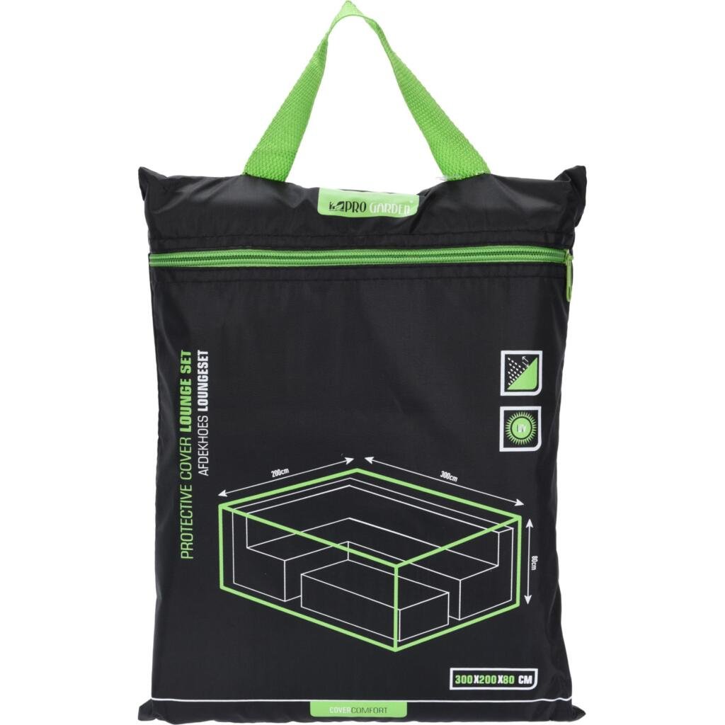 Pro Garden Afdekhoes voor Loungeset 300x200x80 cm Zwart