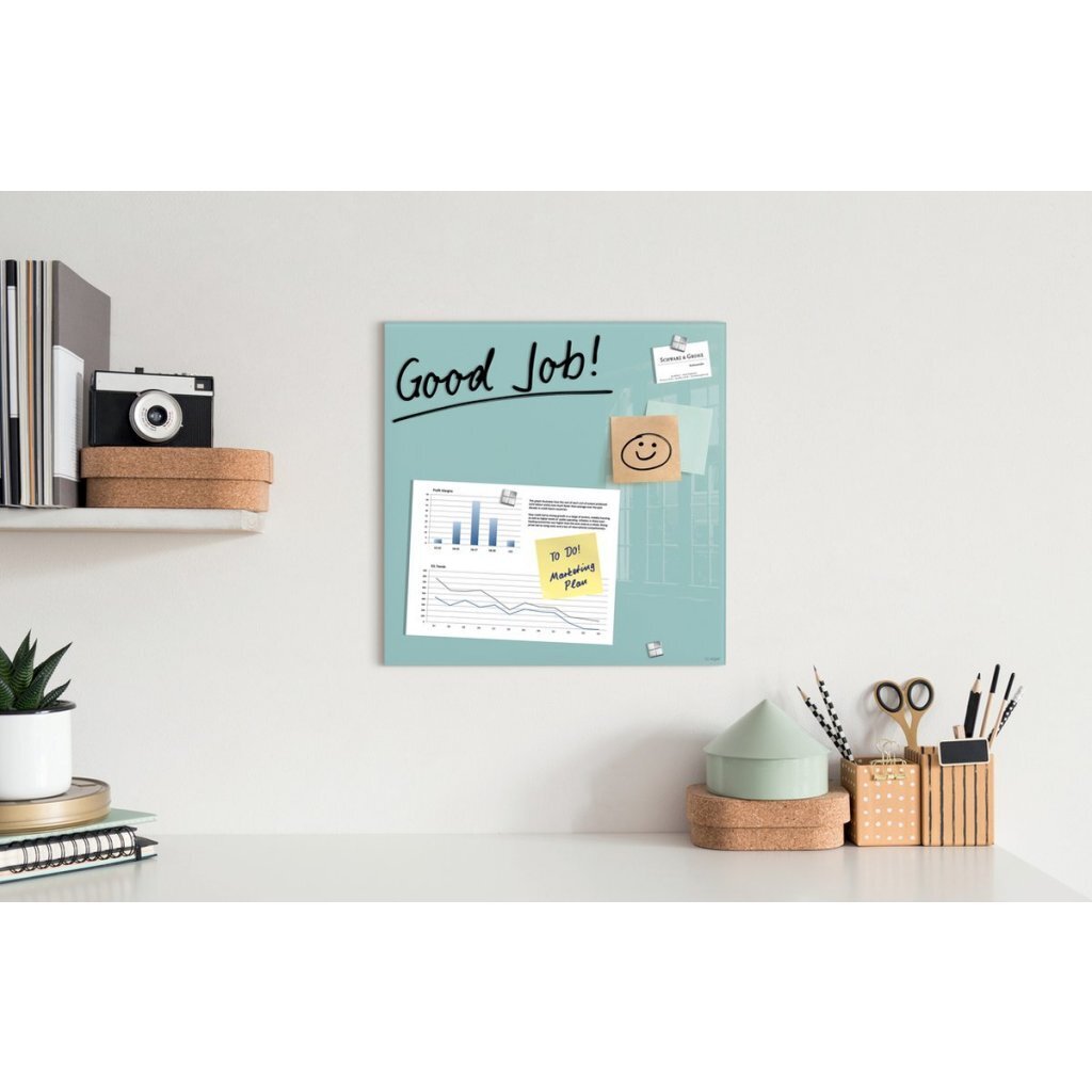 Sigel SI-GL143 Glasmagneetbord Artverum 48x48 cm Aquamarijn - Afbeelding 2