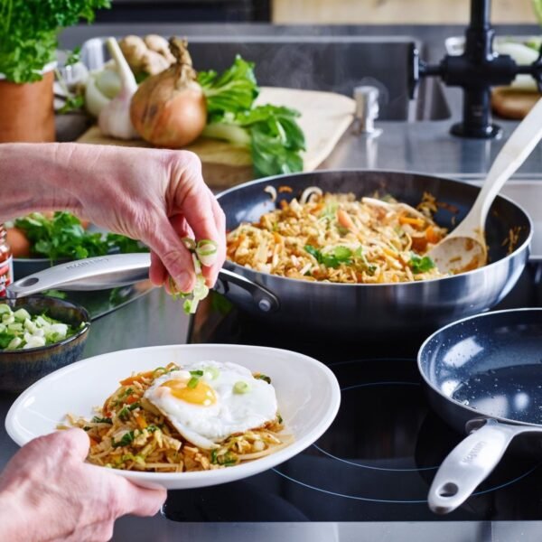 GreenPan Geneva Wokpan 28 cm RVS/Zwart - Afbeelding 3