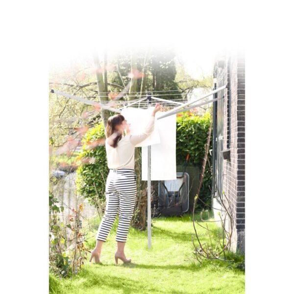 Brabantia Topspinner Droogmolen 40 m Drooglengte + Grondanker Metallic Grijs - Afbeelding 4