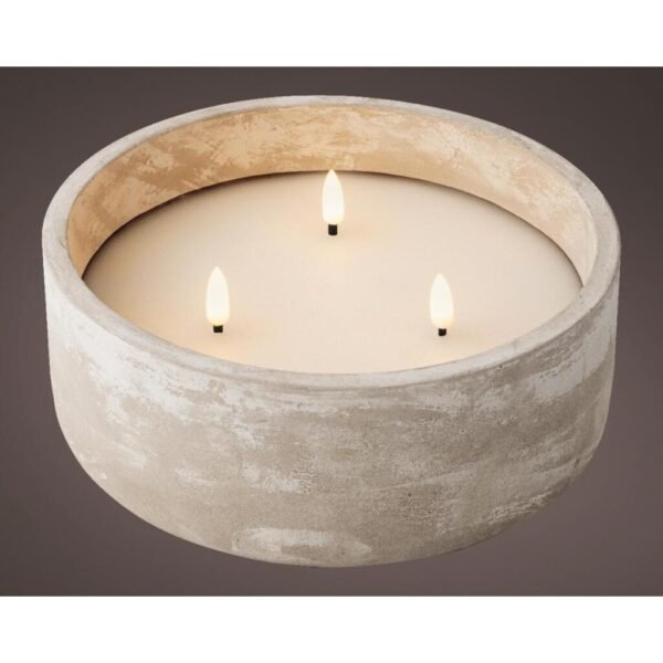Lumineo LED Kaars Beton voor Buiten 20x8 cm - Afbeelding 2