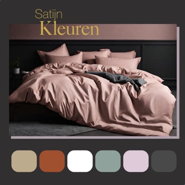 Ten Cate Katoen Satijnen Eenpersoons Dekbedovertrek 140x200/220 cm Blush Roze - Afbeelding 3