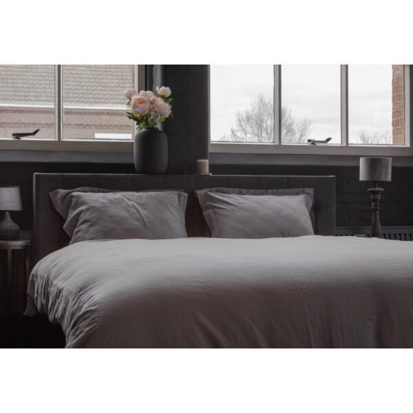Ten Cate Premium Linnen Eenpersoons Dekbedovertrek 140x200/220 cm Cloudy Grey - Afbeelding 2