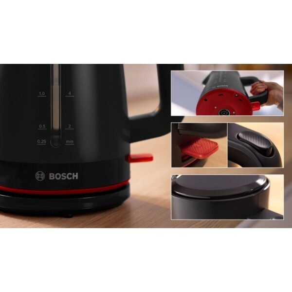 Bosch TWK3M123 Waterkoker 1.7L 2400W Zwart - Afbeelding 2