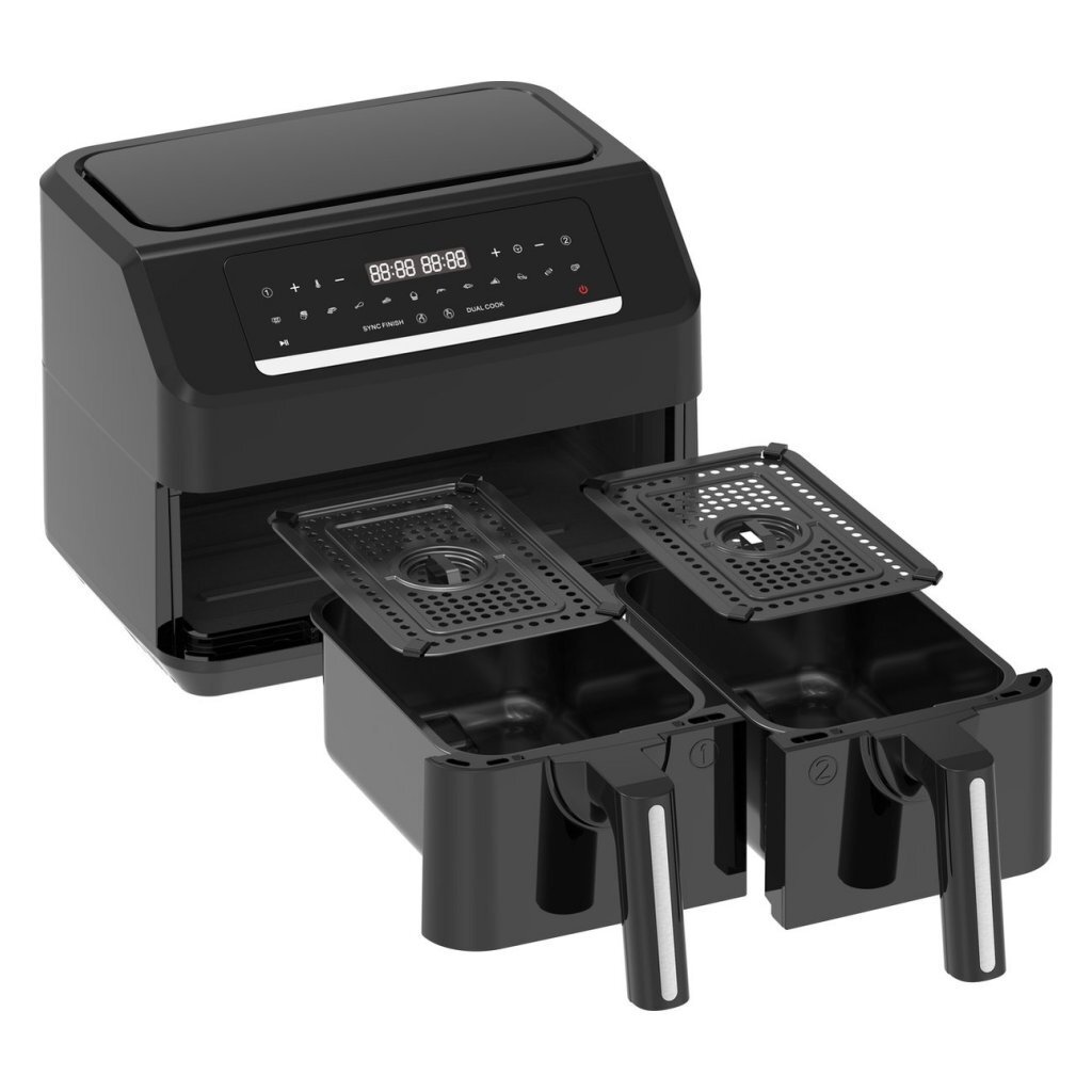 Emerio AF-130376.1 Dubbele Heteluchtfriteuse 2x3.6L 2400W Zwart - Afbeelding 2