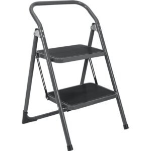 Metaltex Kappa 2 Huishoudtrap met 2 Treden 47x48x76 cm Zwart