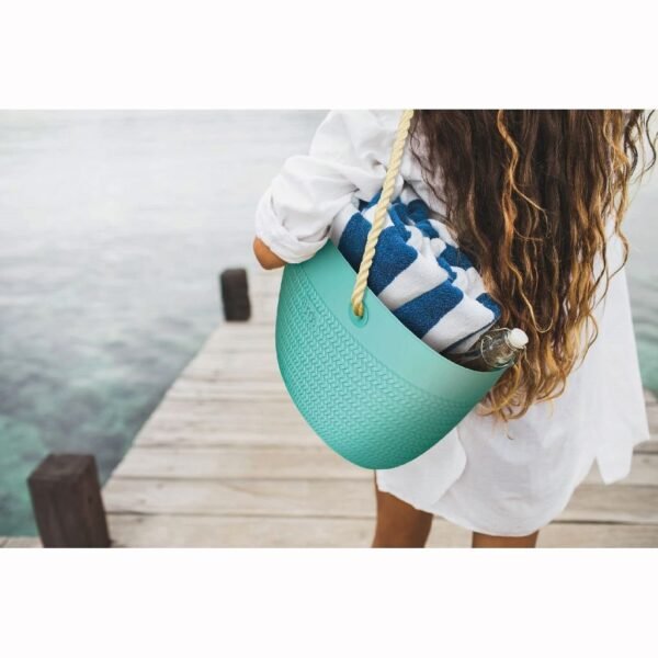 Linda Bag Sea met Touw Handvatten 50x41 cm Turquoise - Afbeelding 2