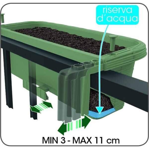 Bama Fioriera Bloem-Balkonbak 60x20x18.5 cm Sagegroen - Afbeelding 3