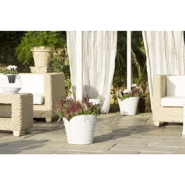 Bama Tulipano Bloempot 5L 34.5x19x30 cm 4 Stuks Wit - Afbeelding 4