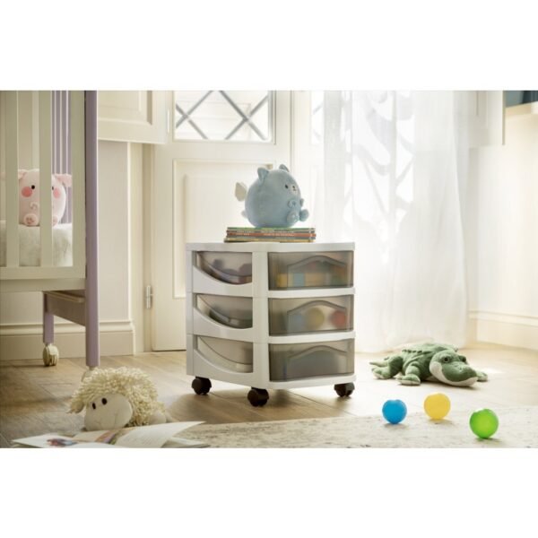 Bama Big Hobby Ladesysteem met 3 Laden 30x30x40 cm Wit/Grijs - Afbeelding 3