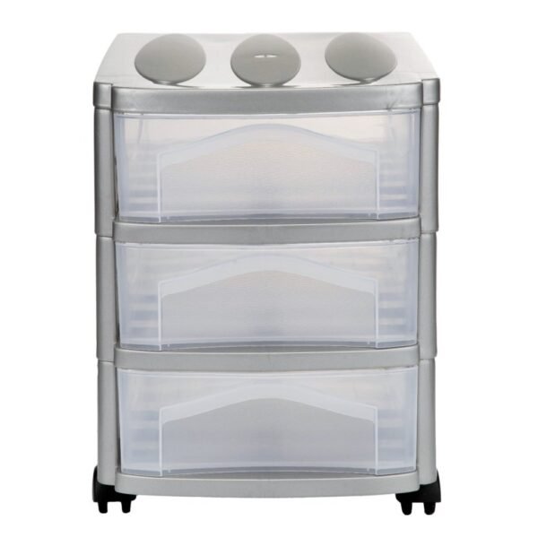 Bama Big Hobby Ladesysteem met 3 Laden 30x30x40 cm Zilver/Wit - Afbeelding 2