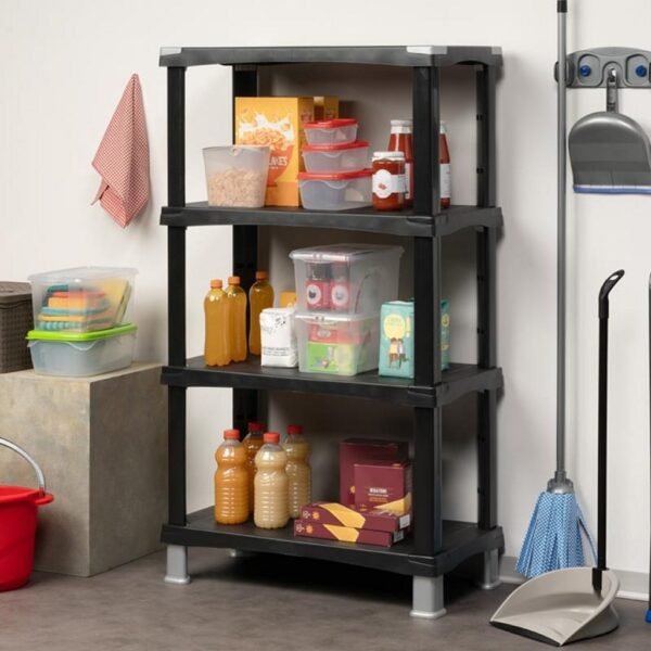 Bama Futuro Opbergsysteem 4 Planken 80x40x137 cm Zwart - Afbeelding 2