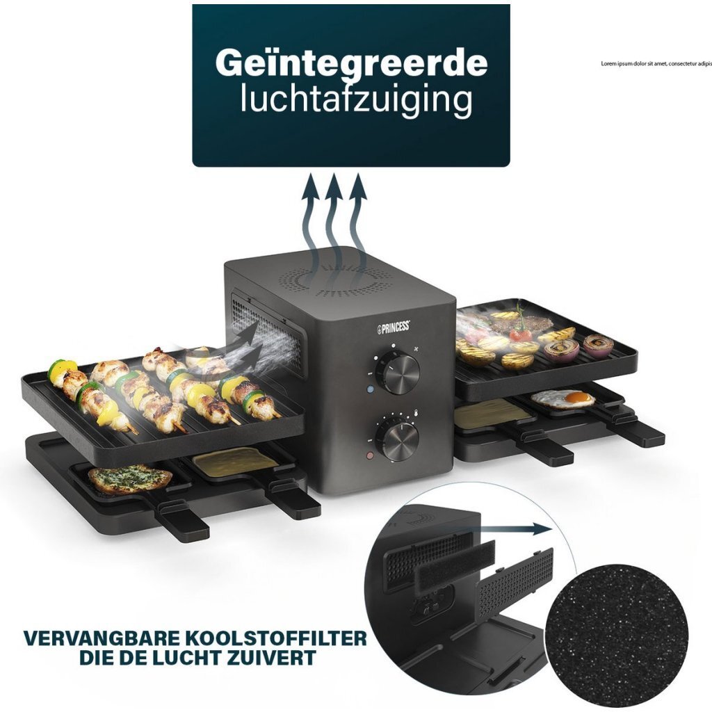 Princess 162660 Raclette Purify 8 Personen Zwart - Afbeelding 4