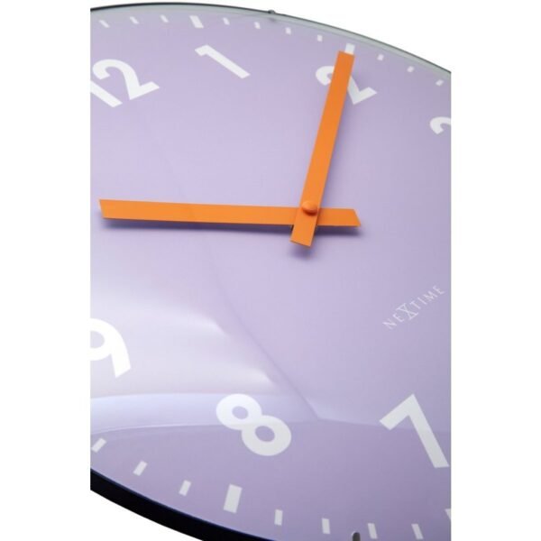 NeXtime NE-3542LA Glazen Wandklok Duomo 35 cm Lavendel/Rood - Afbeelding 3