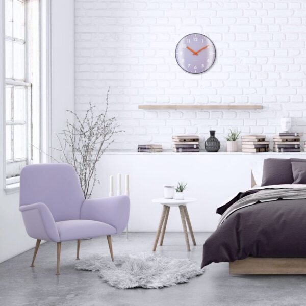 NeXtime NE-3542LA Glazen Wandklok Duomo 35 cm Lavendel/Rood - Afbeelding 5