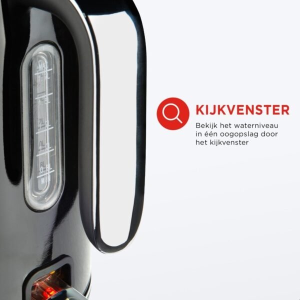 Bourgini Retro Waterkoker 1.7L 2200W Zwart/RVS - Afbeelding 4