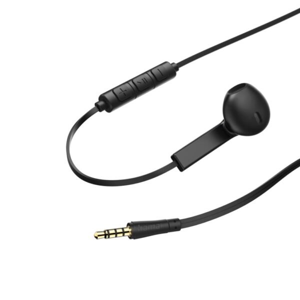 Hama Oordopjes Advance Earbuds Microfoon Platte Kabel Zwart - Afbeelding 2